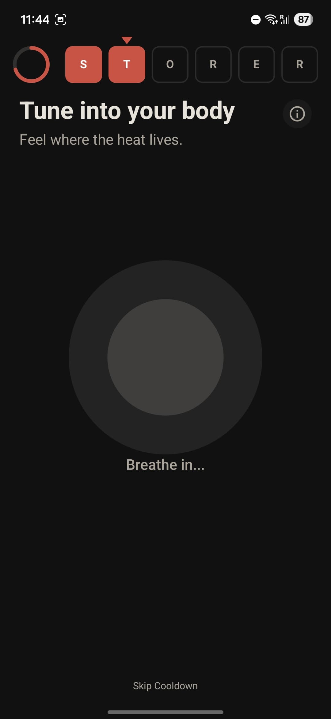 Tune — breathe and feel where the heat lives